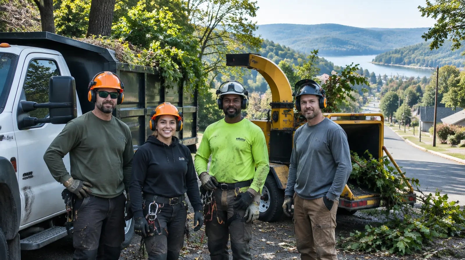 Tree service crew next to their truck in Mountain Home, AR